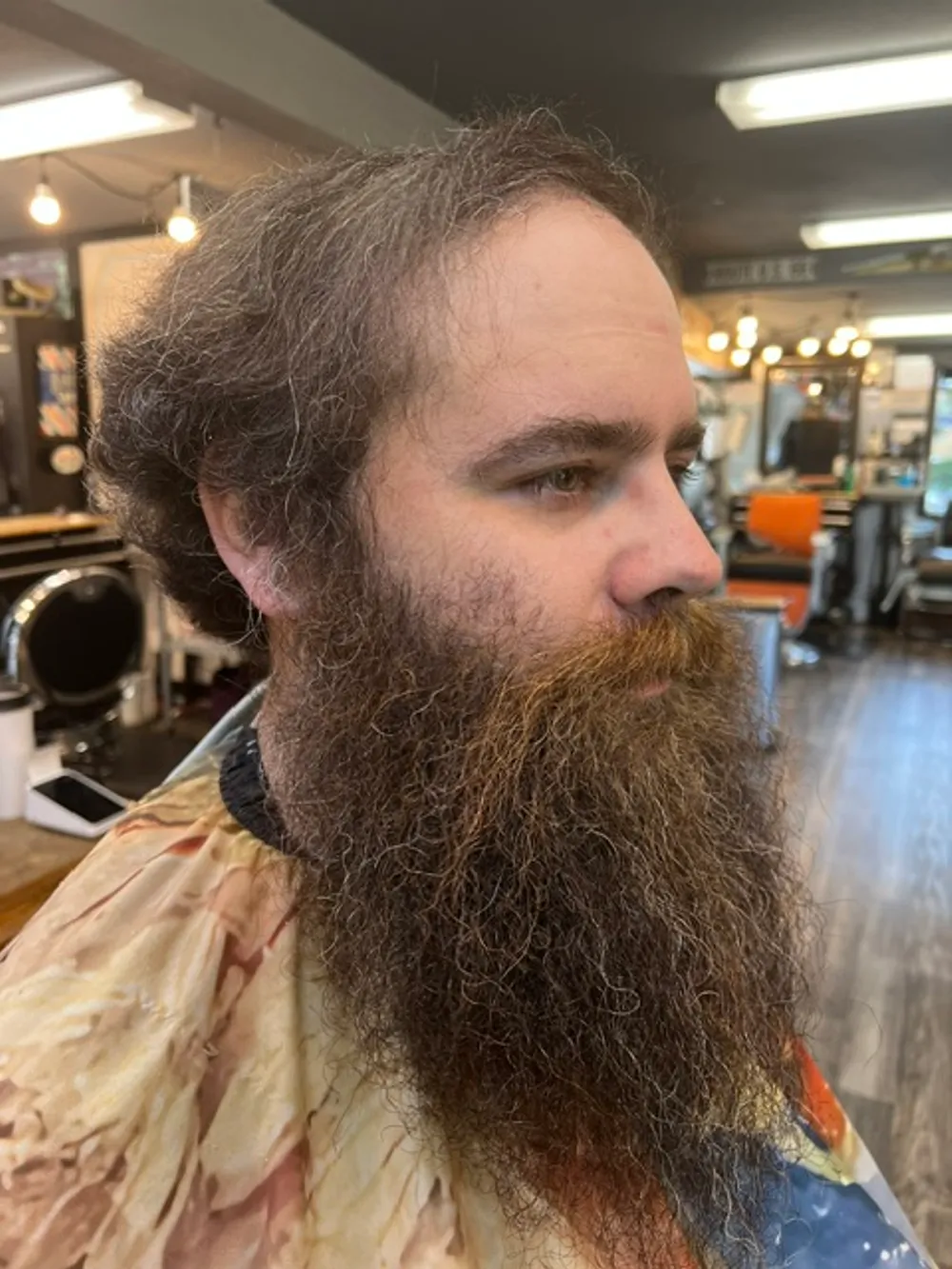 A beard shaped and detailed at Barber Shack.